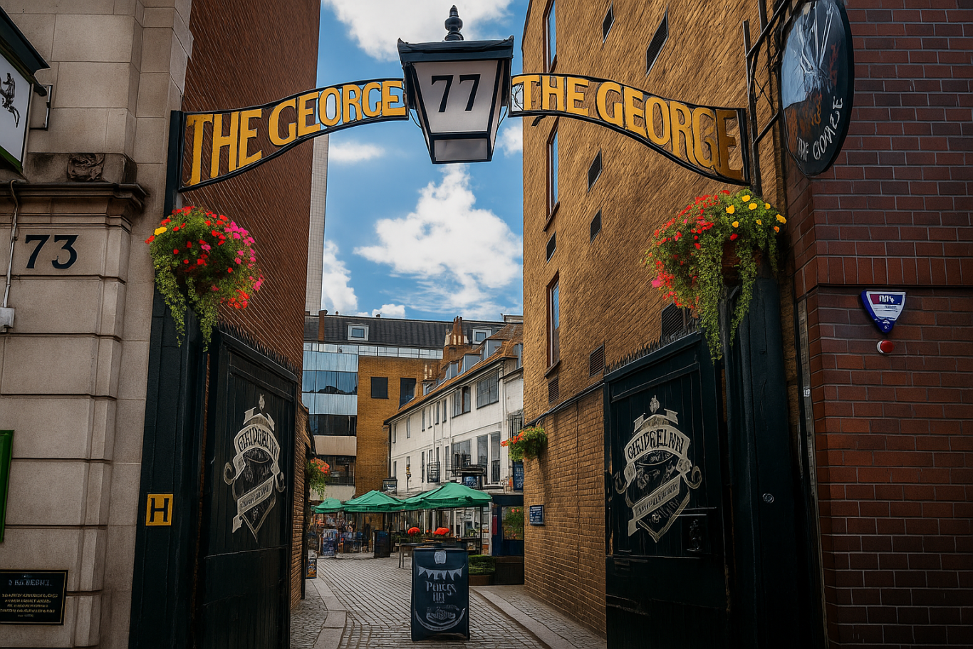 George Inn - Listed Gate Re Build With Artwork
